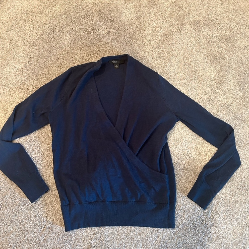 Ann Taylor Merino Wool Wrap Cardigan Sweater